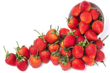 Strawberries isolated on white background