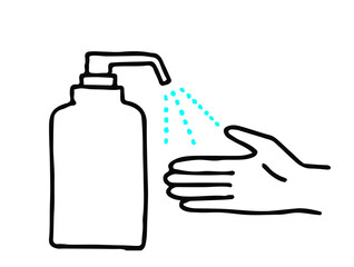 アルコール消毒のイラスト