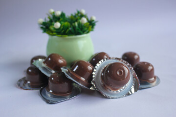 chocolate candies and rose