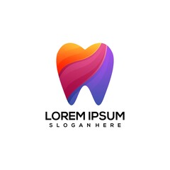 Logo Dental Colorful Gradient Vector Design