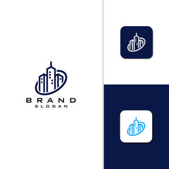 Building logo designs vector template template