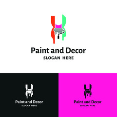 Initial X letter for painting, renovation, repair, decoration service company logo vector concept