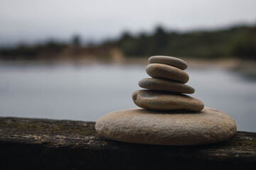 selective focus of balancing stones
