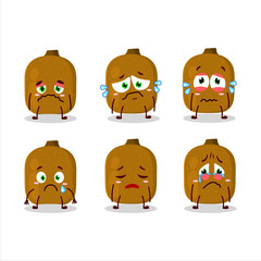 Kiwi cartoon in character with sad expression