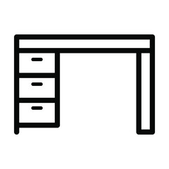 set of furniture computer desk icon vector home interior