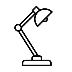 desk lamp icon, house interior kitchen utensil vector