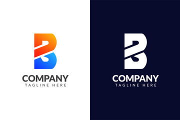 Letter B logo design elegant with creative concept
