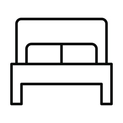 sleeping bed icon, home interior vector