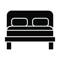 sleeping bed icon, home interior vector