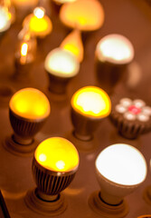 some LED lamps SUN lights science and technology background