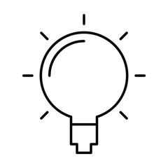 light bulb icon, idea lamp light energy vector