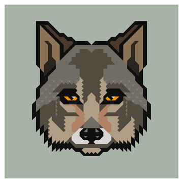 Wolf head vector illustration. Flat design.