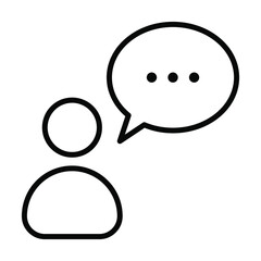speech bubble icon, user with chat balloon vector