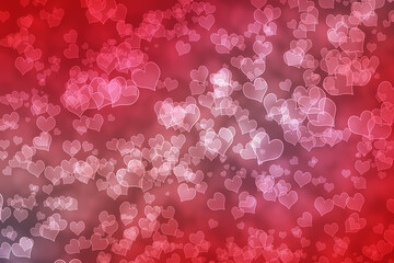 Bokeh background with heart theme in red colour idal for background,banner etc., 