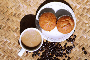 cup of coffee with cookies
