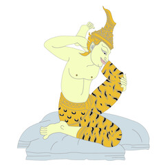 Hermit Datton or Thai Hermit Exercise with a vector illustration.