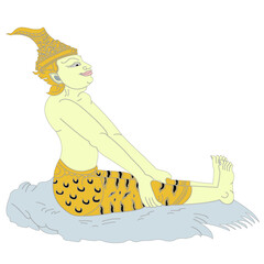 Hermit Datton or Thai Hermit exercise for relieve symptoms
Knee scrub with a vector illustration.