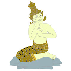 Hermit Datton or Thai Hermit exercise for
Relieve leg aches with a vector illustration.