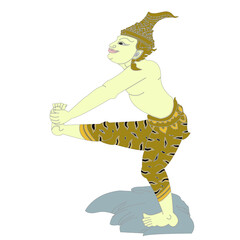 Hermit Datton or Thai Hermit exercise for
Relieve symptoms of beriberi feet with a vector illustration.