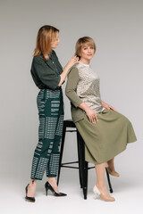 Middle-aged woman posing in the interior