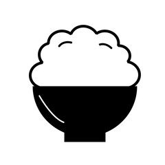 rice icon on white background. rice bowl logo. ramen sign. asian food symbol.