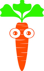 Beautifully shaped carrot with a white background in illustrator