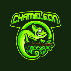 Chameleon mascot design for sport or e-sport team