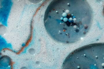 Science Fiction Planets Art Created in Oil and Milk. Galaxies evolve in this artistic science...