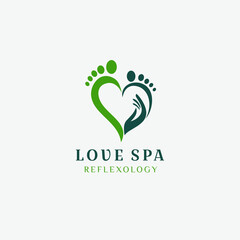 Foot Love Reflexology Logo Design Vector