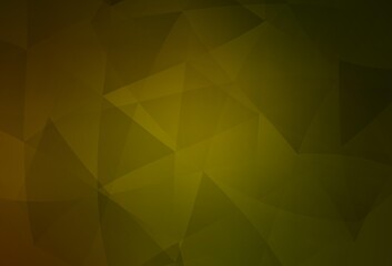 Dark Green, Yellow vector triangle mosaic background.