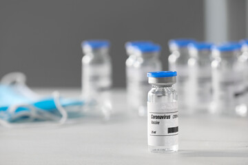 Vaccine for immunization against COVID-19 on table