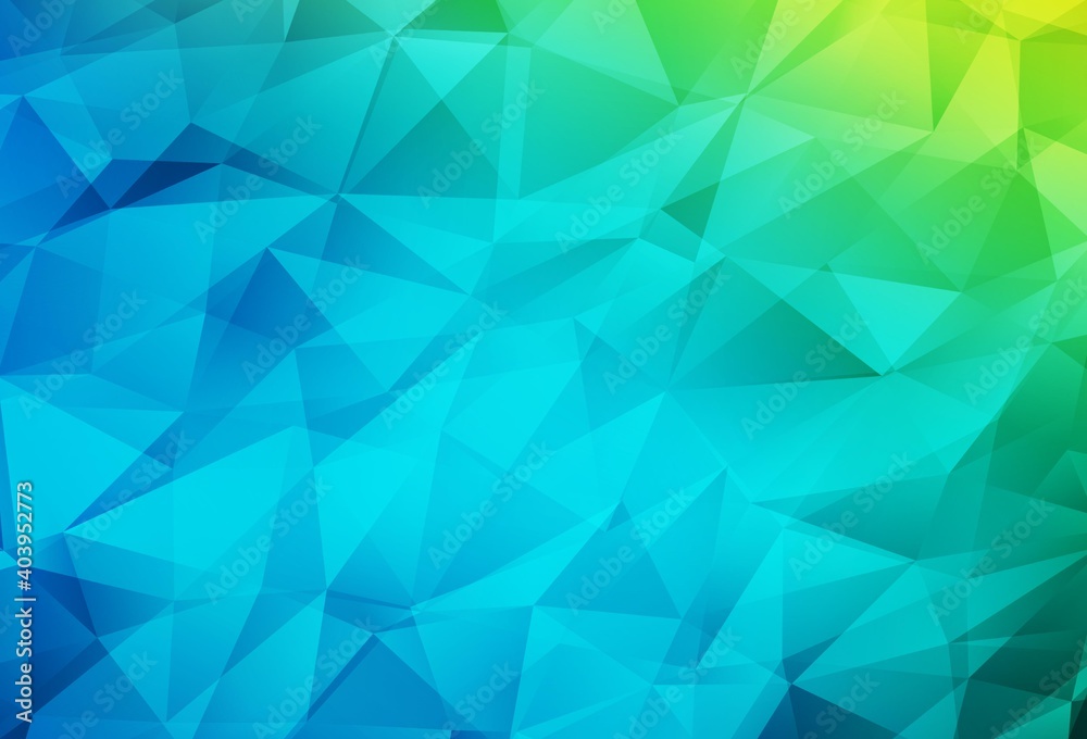 Sticker light blue, green vector abstract mosaic pattern.