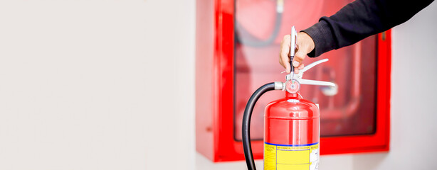 Engineer checking Industrial fire control system,Fire Alarm controller, Fire notifier, Anti...