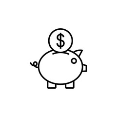 Piggy bank icon vector. piggy money icon