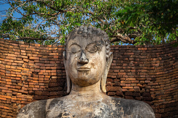 Buddha Image in Wat Phra Si lriyabot at Kamphaeng Phet Historical Park, Kamphaeng Phet Province,...