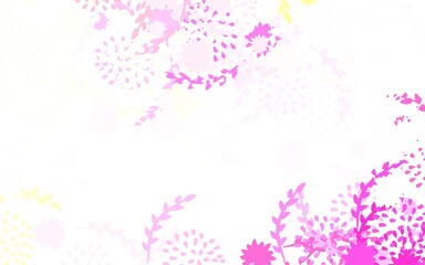 Obraz na płótnie Canvas Light Pink, Yellow vector elegant background with flowers