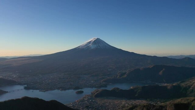 富士山　ドローン空撮　河口湖　山梨　新道峠