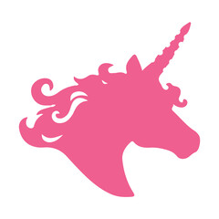 Flat Color Unicorn Animal Simple Cartoon Trendy Children Illustration Symbol Closeup on white background