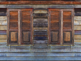 Close up vintage wood window use for interior and architecture background