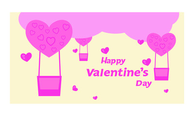 Happy Valentine's Day with love and hearts, Holiday greeting card, gift voucher, invitation design, love creative concept Vector illustration.