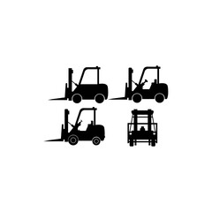 Forklift logo template vector icon illustration