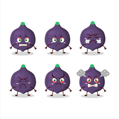 Fig cartoon character with various angry expressions