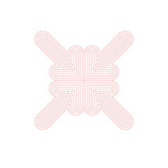 Cross Lines Design . Vector Arrow Logo . Letter x .Abstract Geometrical illustration.