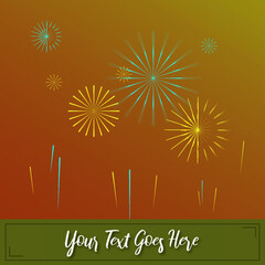 Fireworks Template with Gradient Background and Editable Text
