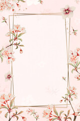 Japanese cherry blossom hanmi frame, remix from artworks by Megata Morikaga © Rawpixel.com