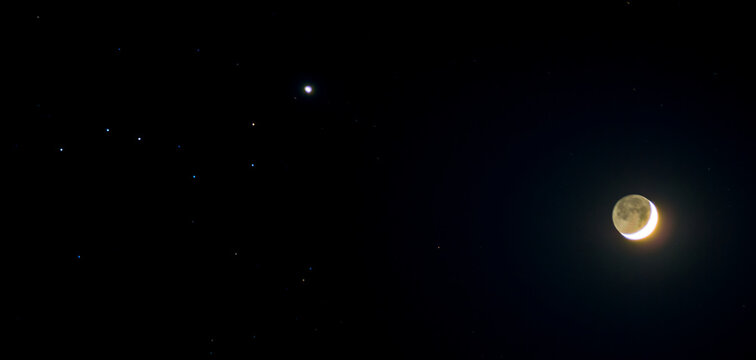 half moon near Ursa Major constellation on the night sky