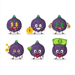 Fotobehang Fig cartoon character with cute emoticon bring money © kongvector