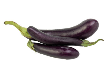 Eggplant or aubergine isolated on white background with clipping path and full depth of field