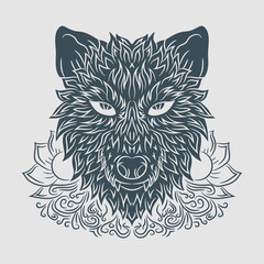 wolf head illustration