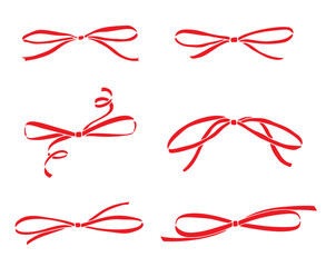 Hand-drawn ribbon bows